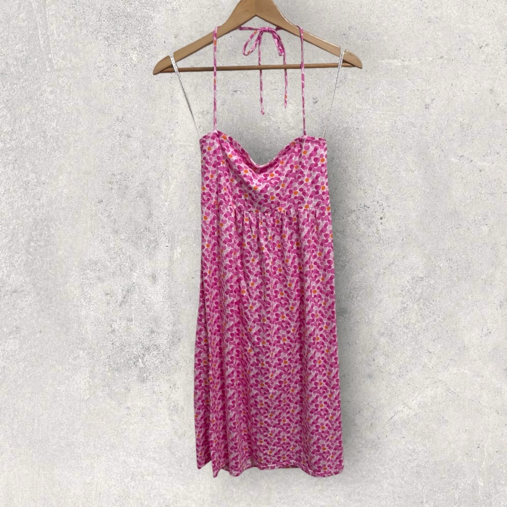 Lilly Pulitzer pink polka dot halter mini dress